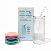 Ribbed Glass Mason Tumbler