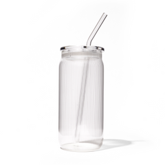 Ribbed Glass Mason Tumbler