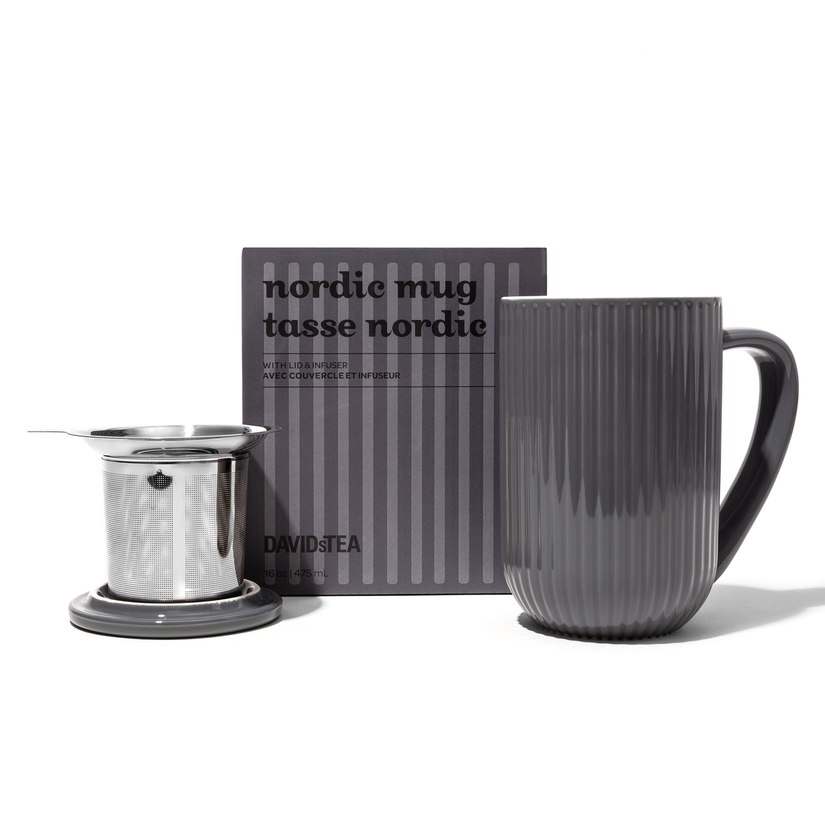 Sesame Grey Ribbed Nordic Mug